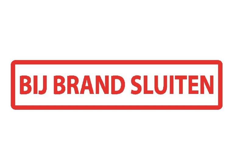 Bij brand sluiten sticker