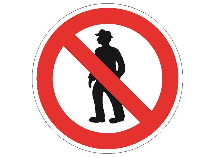 Toegang voor onbevoegden verboden sticker met persoonssymbool
