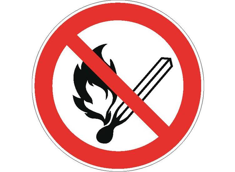 Vuur, open licht en roken verboden sticker