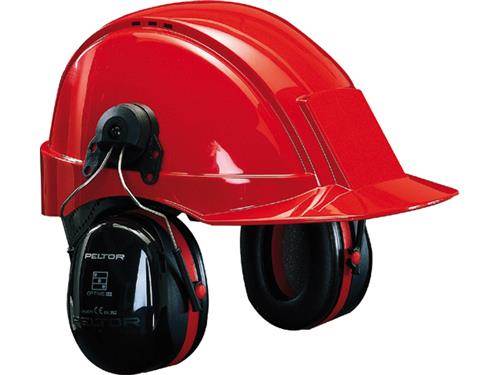 Peltor optime 3, H54OP3 Zwart/Rood, helmbevestiging